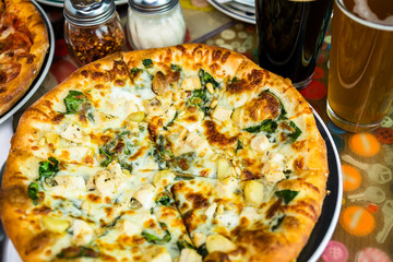 Chicken pine nut pizza