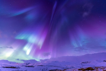 Northern Light Aurora borealis Iceland - obrazy, fototapety, plakaty