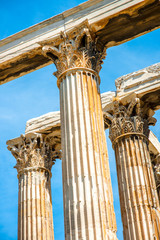 Corinthian columns of Zeus temple in Greece