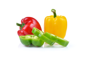 Bell pepper sliced isolated on white background