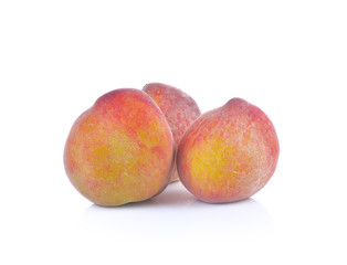 Ripe peach fruit isolated on white background