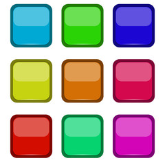 Colored buttons on a white background