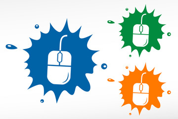 Vector computer mouse on color blob
