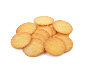Thin cracker on white background