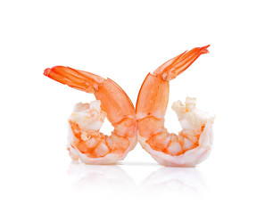 Close up of boiled shrimps for seafood background