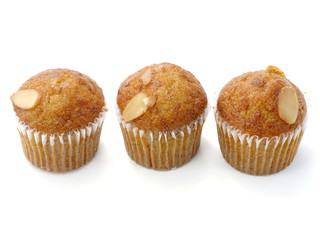 Mini Muffin cake on white background.