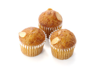 Mini Muffin cake on white background.