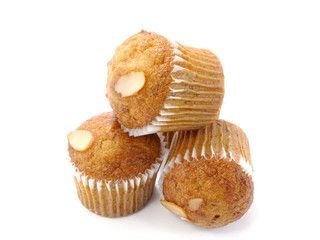 Mini Muffin cake on white background.