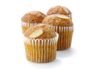 Mini Muffin cake on white background.