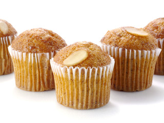 Mini Muffin cake on white background.
