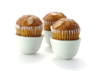 Mini Muffin cake on white background.