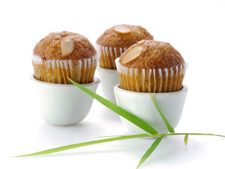 Mini Muffin cake on white background.