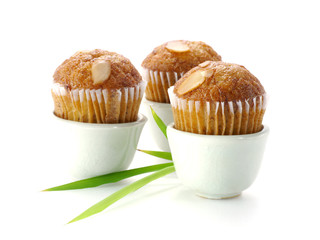Mini Muffin cake on white background.