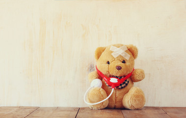 Teddy Bear with Bandage  and  stethoscope