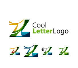 Set of abstract Z letter company logos. Business icons