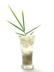 Toddy palm slice in syrup and Hairy Basil.(Dessert)