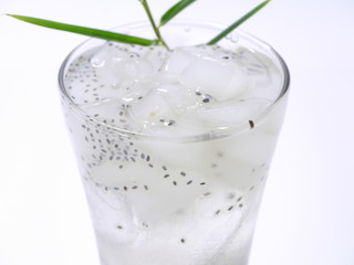 Toddy palm slice in syrup and Hairy Basil.(Dessert)