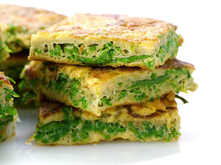 Omelette, fried vegetables, Thailand food.