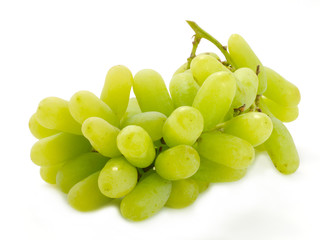 Green grape isolated on white background.