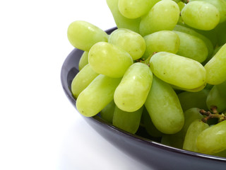 Green grape isolated on white background.