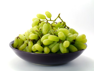Green grape isolated on white background.