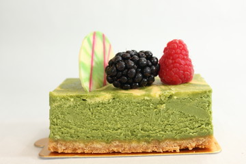   fruit and greentea cheese  pastries  cakes and slices of cakes