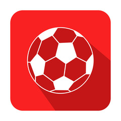 Icono cuadrado futbol con sombra rojo