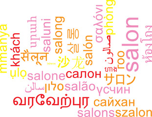 Salon multilanguage wordcloud background concept