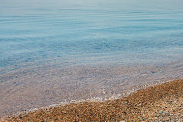 Beautiful seascape in morning on coast of Crimea