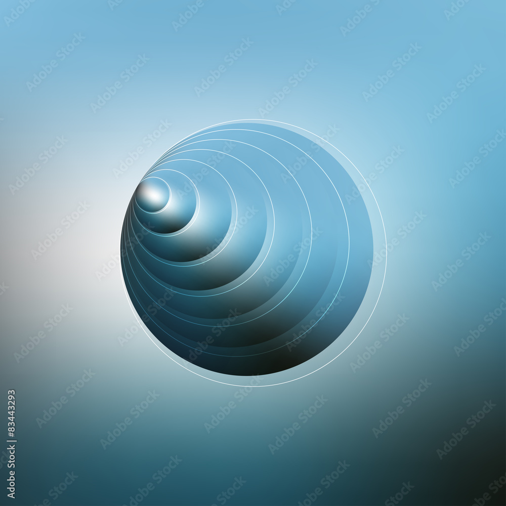 Poster circles pattern with the reflection of environment on blurred