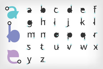 Modern alphabetic fonts set collection design