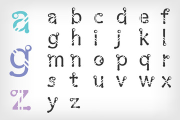 Modern alphabetic fonts set collection design