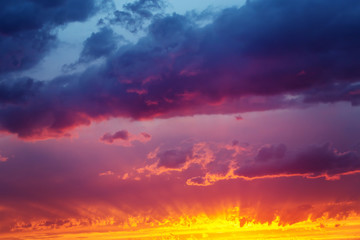 Fototapeta na wymiar Fantastic Dramatic Sunset Sky