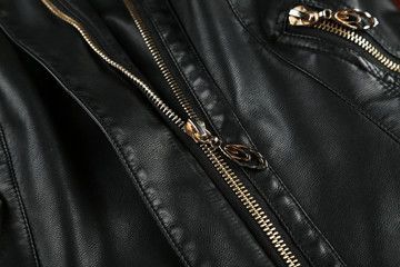Black leather jacket background