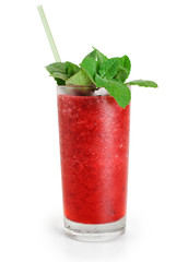Cranberry fruit drink with mint. Juice