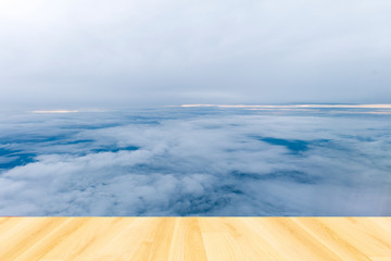 blue sky Backgrounds and Wood Floor