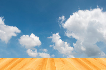 blue sky Backgrounds and Wood Floor