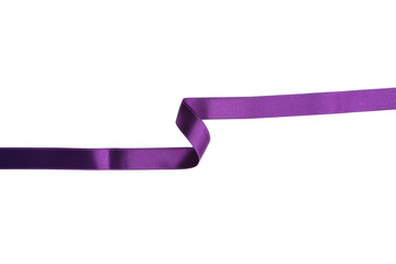 Purple ribbon on white background