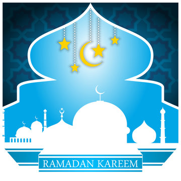 Ramadan Kareem With Blue Sky Background