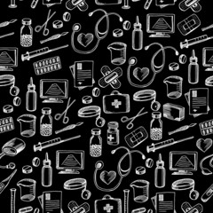 Seamless pattern background medical equipment.