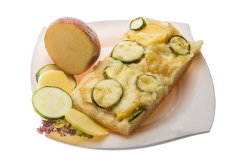 Pizza with zucchini