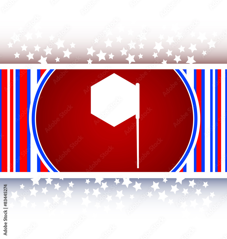 Poster flag sign web button icon isolated on white vector