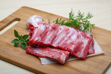 Raw pork ribs