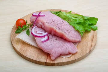 Raw turkey steak