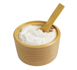 Sea salt with spoon in bowl