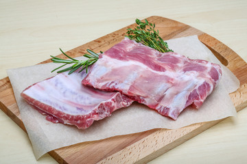 Raw pork ribs