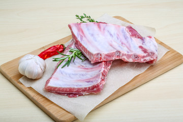 Raw pork ribs