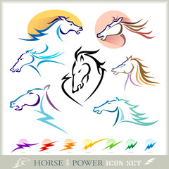 Vector Horsepower icons set