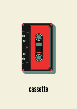 Retro poster design with an audio cassette.