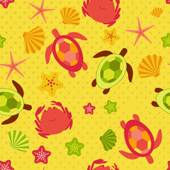 Seamless pattern with flat travel icons